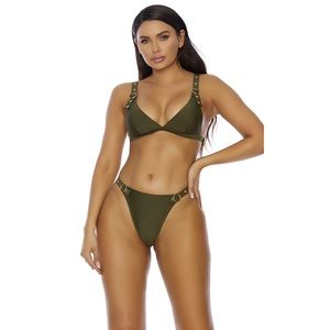 Olive green Bikini with gold details